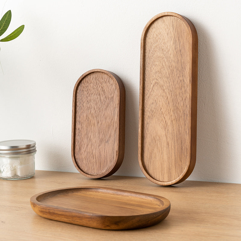 Japanese Style Wooden Oval Trays